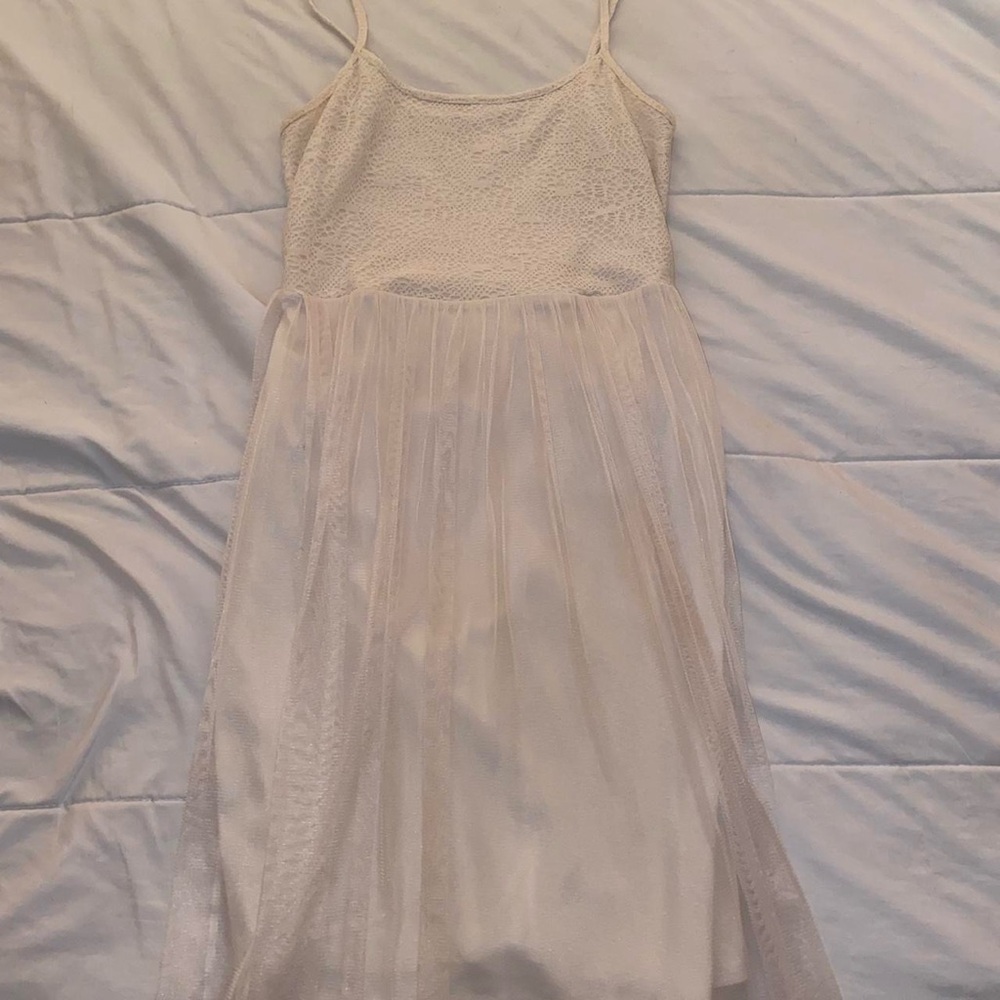 White spaghetti strap dress